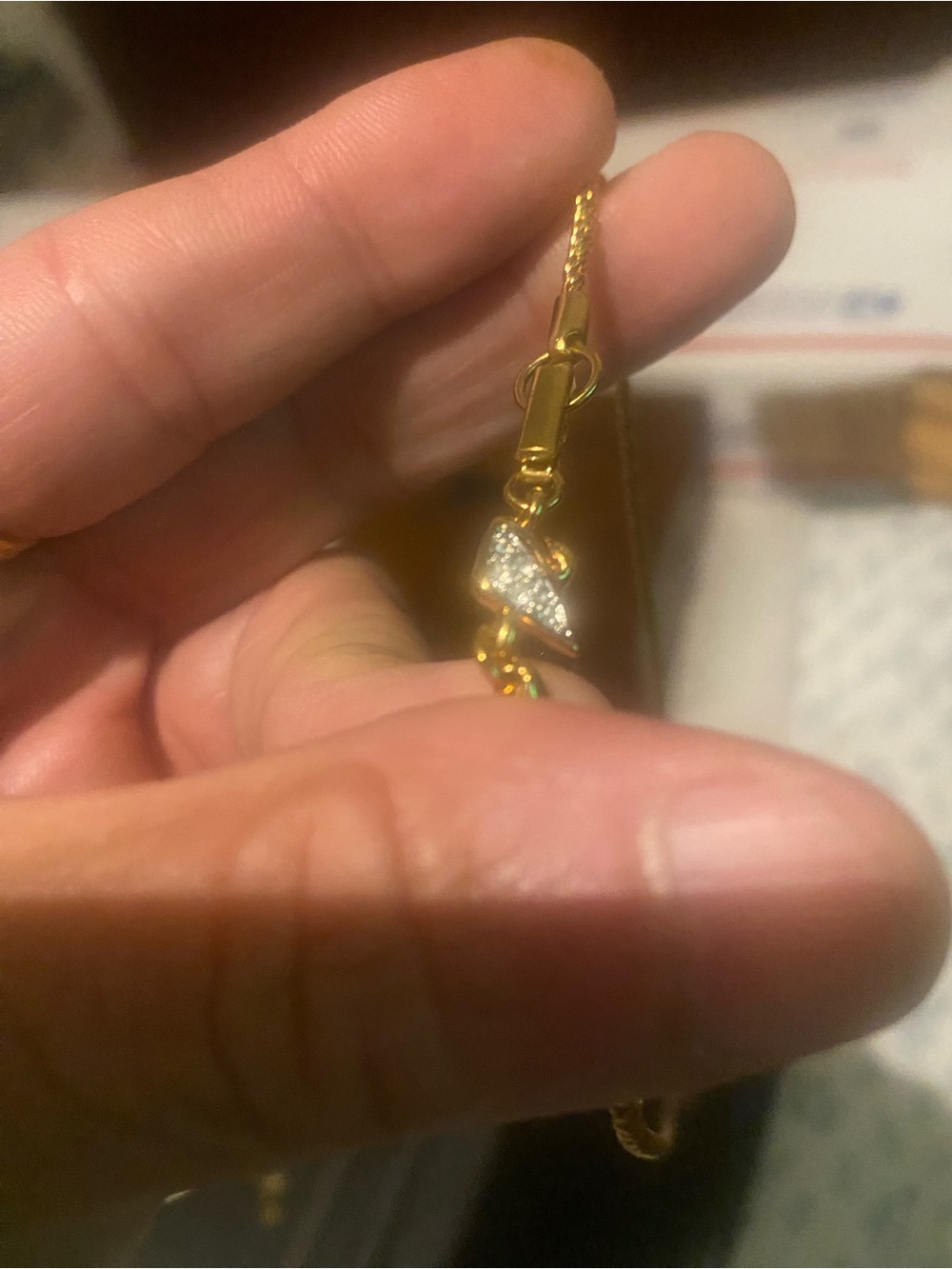 Atelier Swarovski Gold-Tone Heart Pendant Necklace with Clear Stones with a di